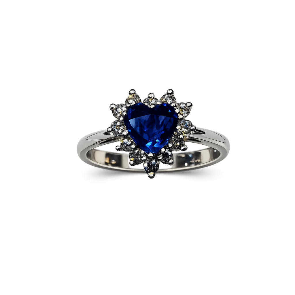 Anello oro Zaffiro e Diamanti Naturali