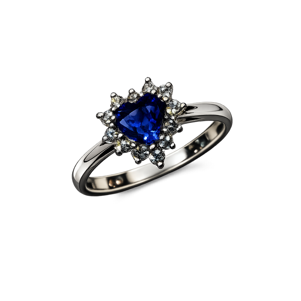 Anello oro Zaffiro e Diamanti Naturali