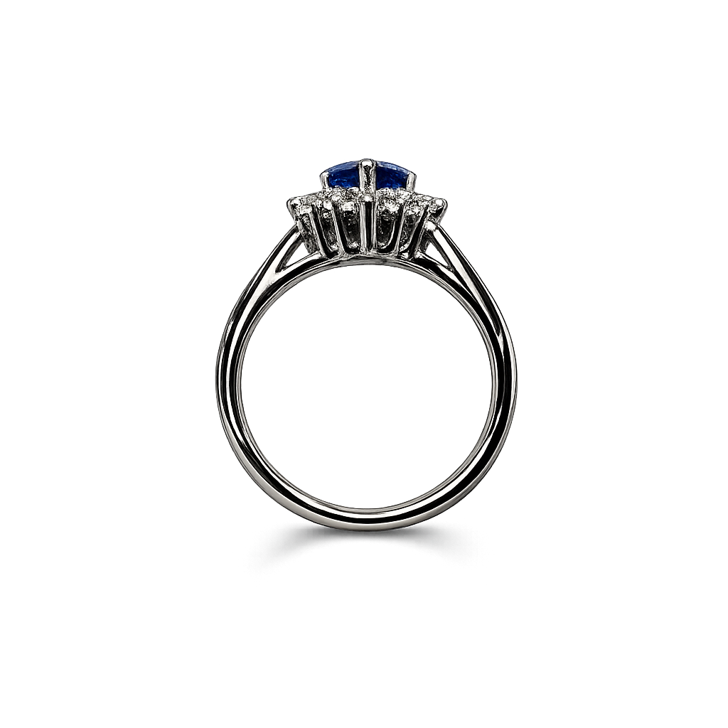 Anello oro Zaffiro e Diamanti Naturali