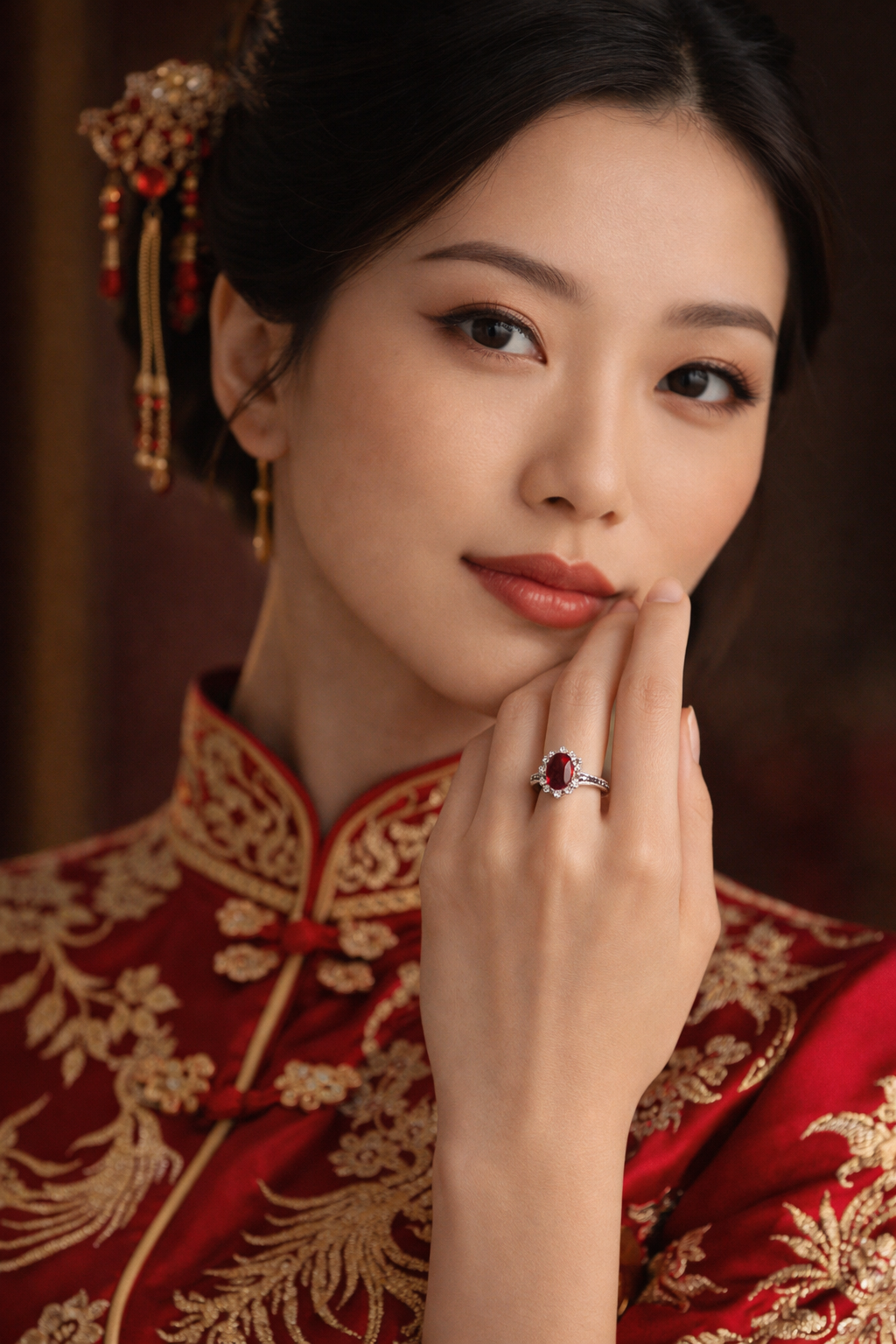 Anello oro Rubino 1.00 ct e Diamanti Naturali